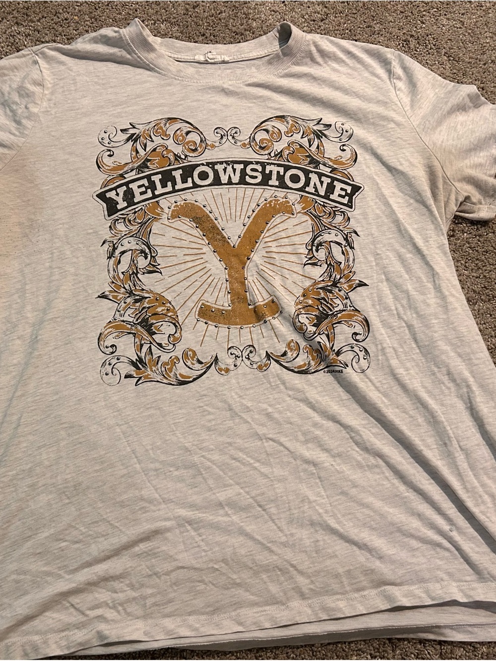 Maurices Cream Tee with Gold and Black Yellowstone Graphic